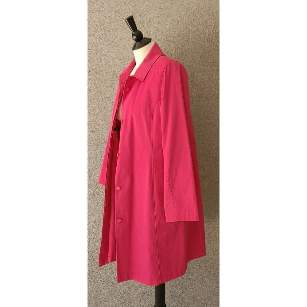 Jones New York Petite Hot Pink All Weather Trench Coat Size M - Picture 4 of 10